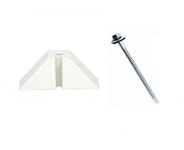 10 Calços Telha Trapezoidal Onda 40 + Parafusos Com Vedação 8,5 Cm Para Metal