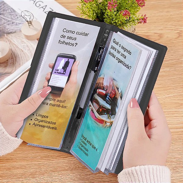 Porta Folhetos - Publicador para personalizar - Preto