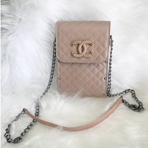 Bolsa Feminina pequena Mini Bag Porta Celular Chanel Bege