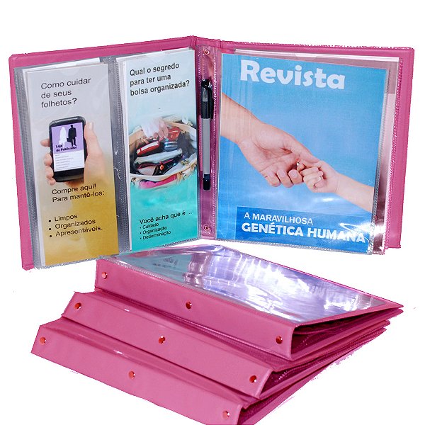 Pasta Revista e Folhetos para Personalizar - Publicador Pink