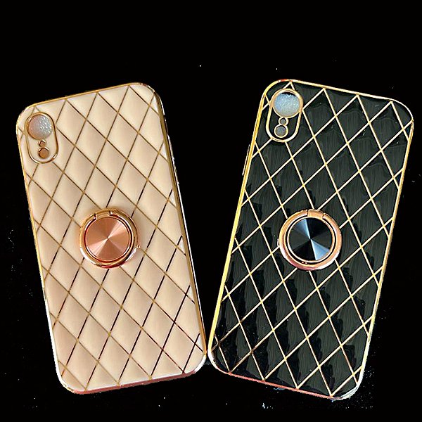 Capa Protetora, Design Luxuoso  Com Suporte de Anel Giratório de Metal Capa Protetora à Prova de Choque, para Iphone XR