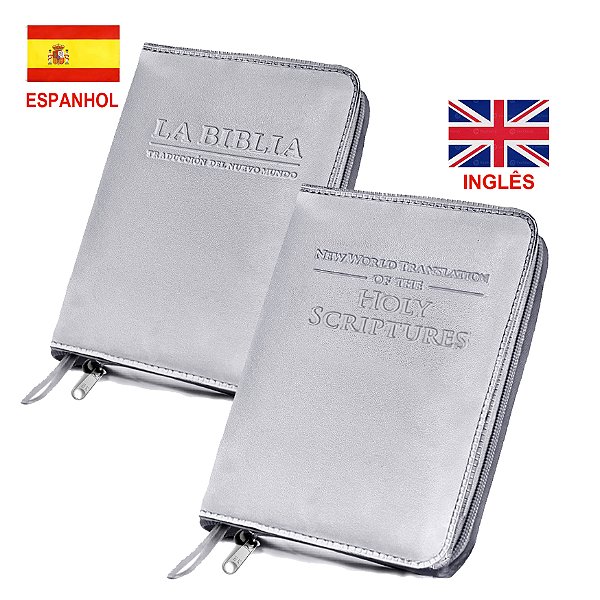 Capa de Bíblia MÉDIA e PEQUENA com Zíper Impresso Tradução do novo Mundo em Inglês ou Espanhol