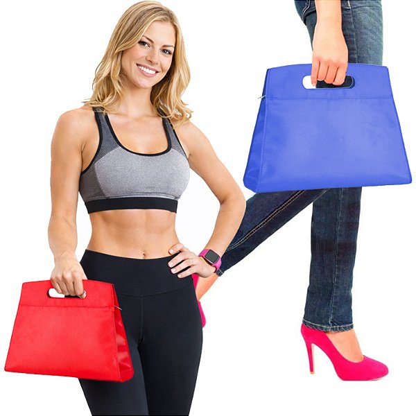 Bolsa Necessaire de Mão Elegante em Microfibra com Bolsos Internos – Ideal para Academia, Viagem e Dia a Dia