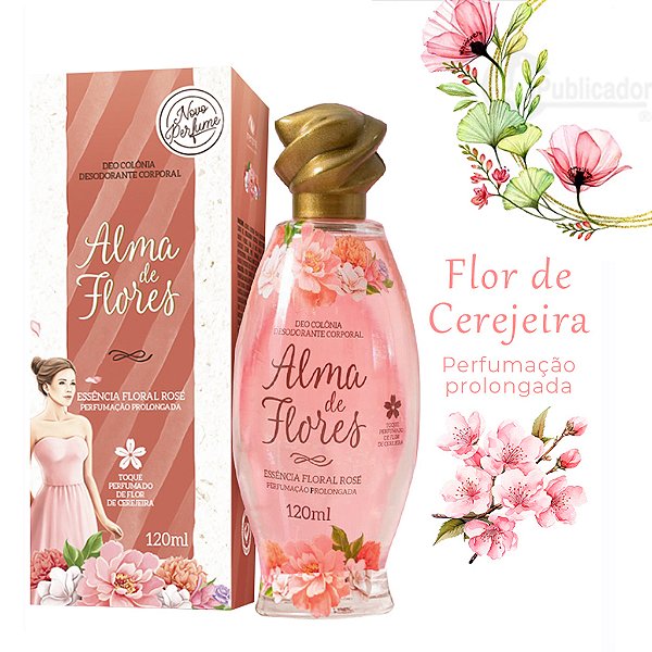 Deo Colônia Alma De Flores Finíssimas Essências Rosé Perfumação Prolongada 120ml