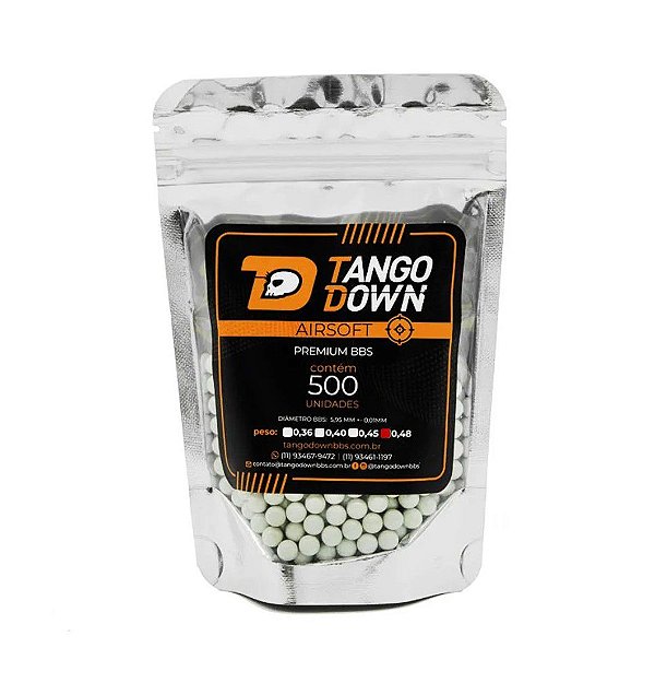 BBs Airsoft 0,48g Premium Tango Down 500 Unidades