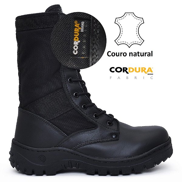 Coturno Militar em Couro Legítimo - Cordura 1000D Mboots