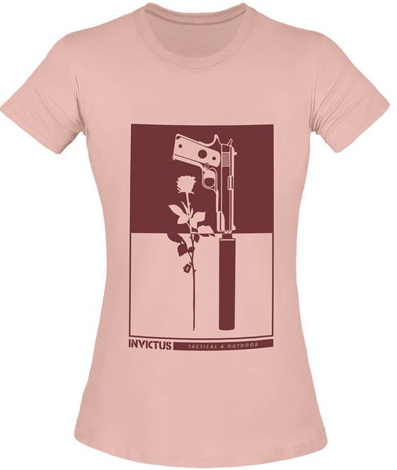 Camiseta Feminina Concept Gun Flower