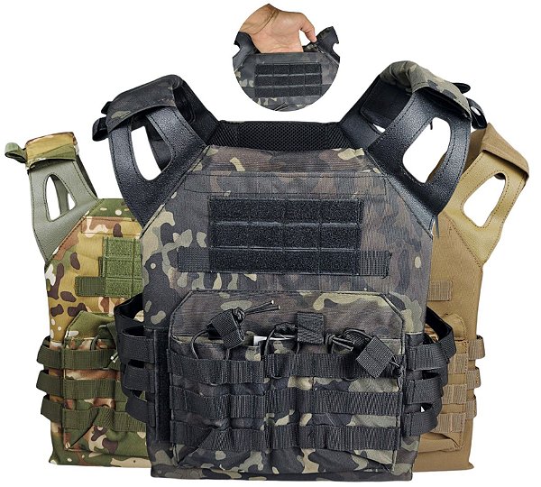 Colete Plate Carrier Com Bolsos Embutidos