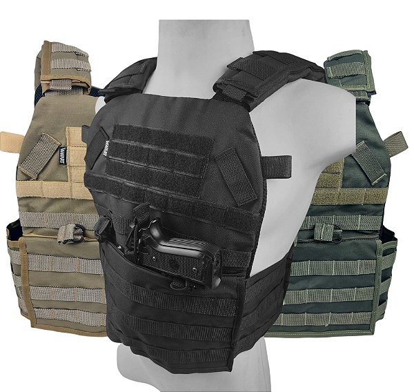 Colete Tático Plate Carrier Bolso Canguru WWART SHOOTER 2.0