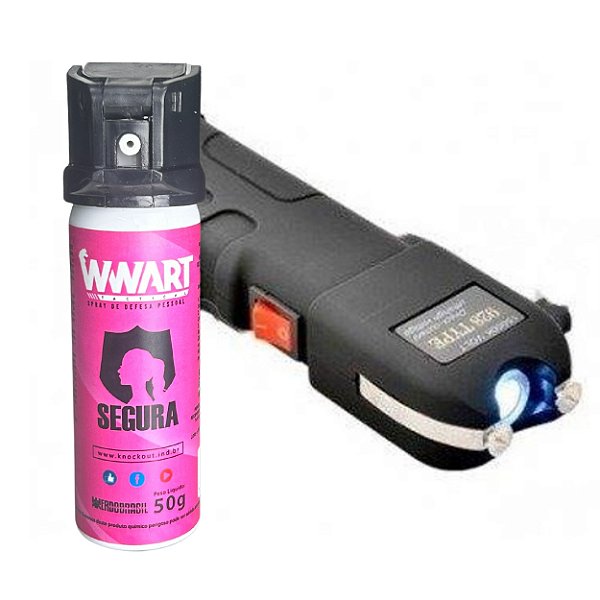 Kit Defesa para Mulheres Arma de Choque Profissional + Spray