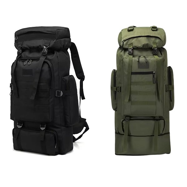 Mochila Tatica de Viagem Cargueira Impermeavel 80 Litros LOJA WWART Tatico Militar Airsoft Aventura Outdoor Sobrevivencia