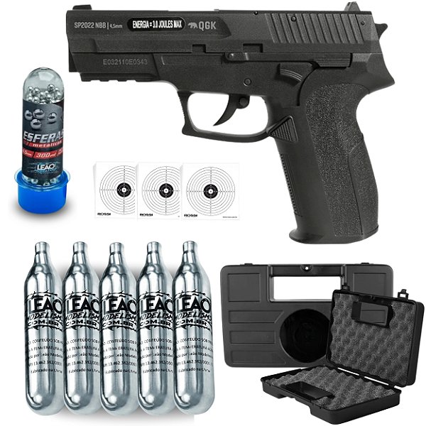 Combo Pistola de Pressão Co2 Sig Sauer SP2022 4.5mm / QGK
