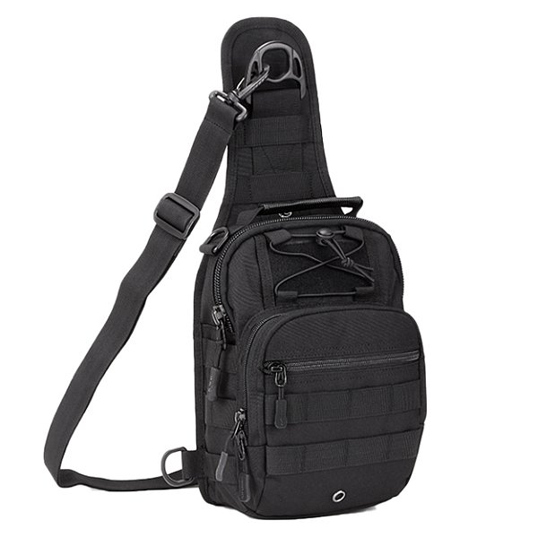 Mochila Transversal Tática Multiutilidades com Sistema MOLLE Resistente, Compacta e Versátil
