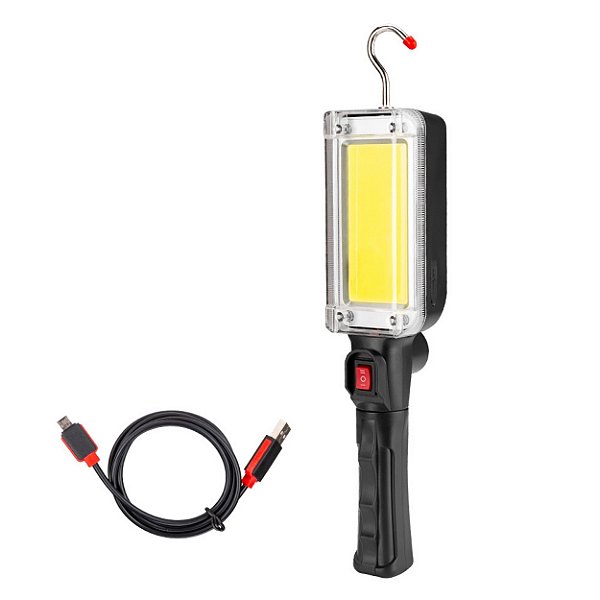 Lanterna de Trabalho Super Led Recarregável com Gancho, Ímã e USB
