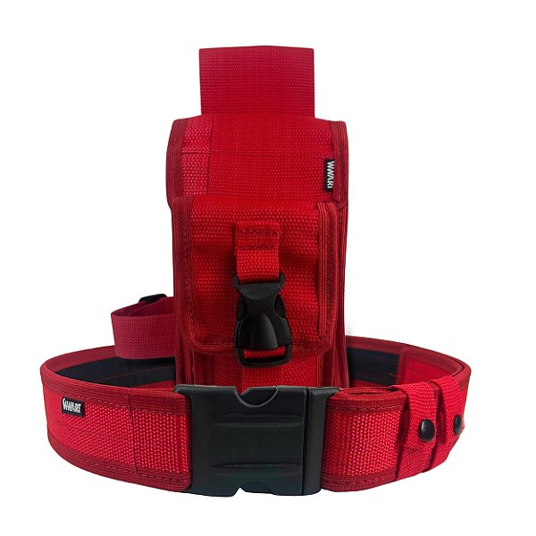 KIT Bornal de Socorrista Tático Primeiros socorros + Cinto NA - Vermelho