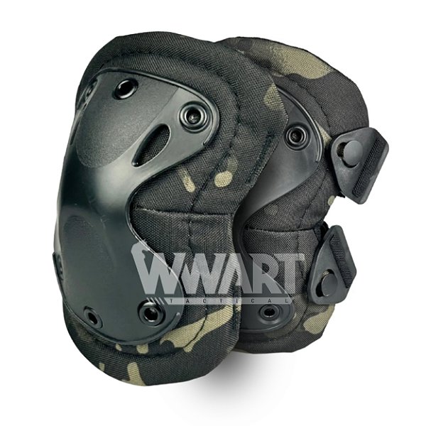 Joelheira Tática Acolchoada Pura Tipo A - Multicam Black