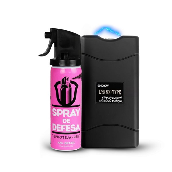 Spray Defesa Pessoal Feminina Gengibre + Arma de Choque Pequeno