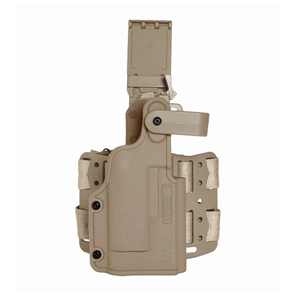 Coldre de perna Black LIGHT Bélica p\ Pistolas com lanterna - Coyote