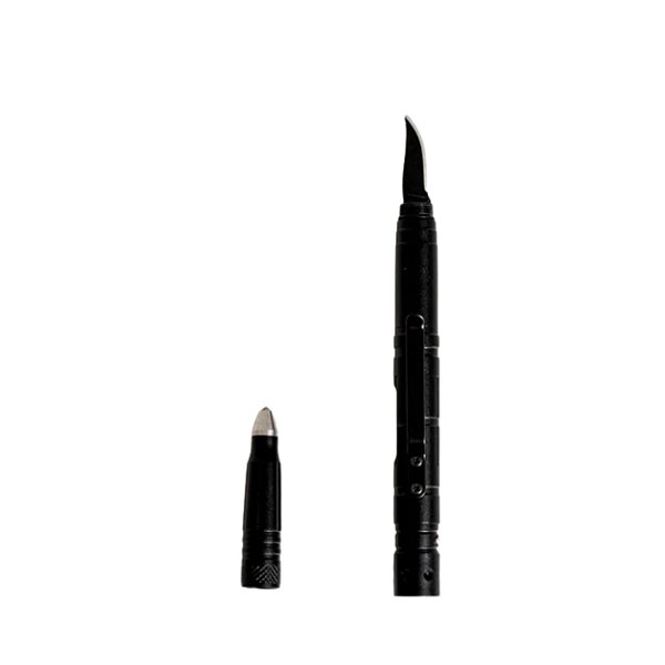 Caneta Tática X-Treme Com Lãmina Quebra Vidro Lanterna Clip Tático - Preta