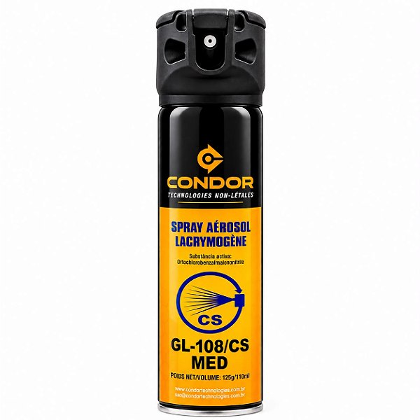 Spray Condor GL-108 CS Lacrimogênio 80ml - Uso Restrito