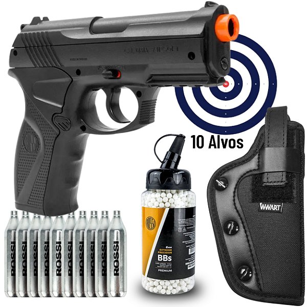 Pistola de Airsoft Co2 Rossi C11 6mm + Combo FULL