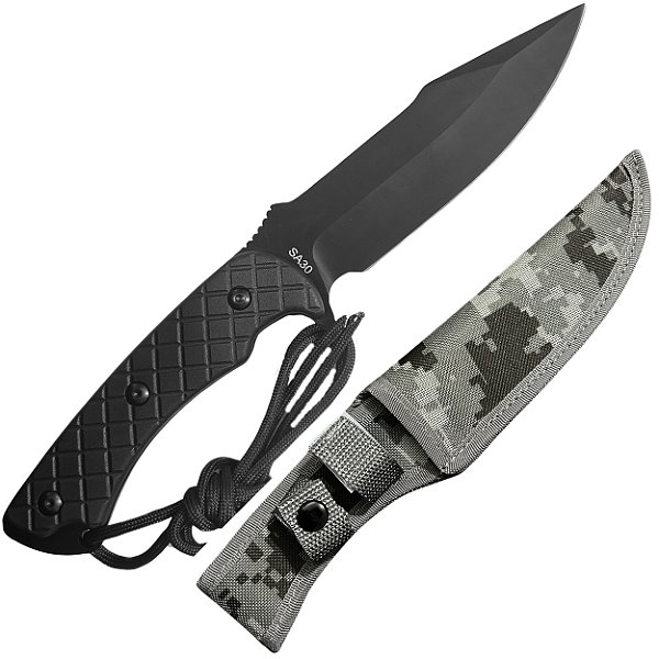Faca Tática Militar Selva Full Tang com Bainha Camuflada