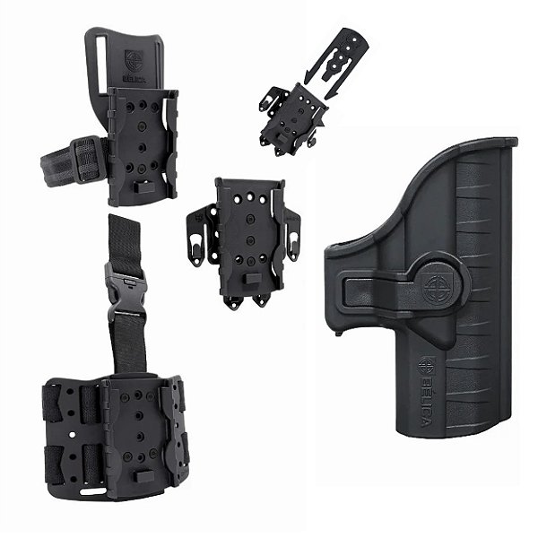 Combo Coldre STRIKER TS9 BERETTA Bélica + Plataforma de Perna e Adaptador Speed Mid-Ride
