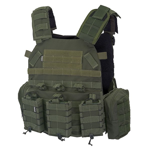 Colete Tático Plate Carrier Verde Oliva WWART SHOOTER 2.0