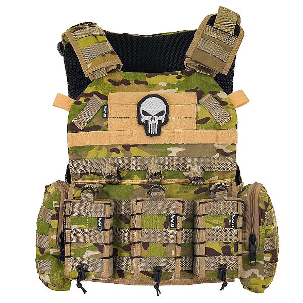 Colete Tático Plate Carrier Multicam WWART SHOOTER 2.0