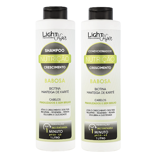 SHAMPOO E CONDICIONADOR BABOSA NUTRIÇÃO - 1 LT LIGHT HAIR