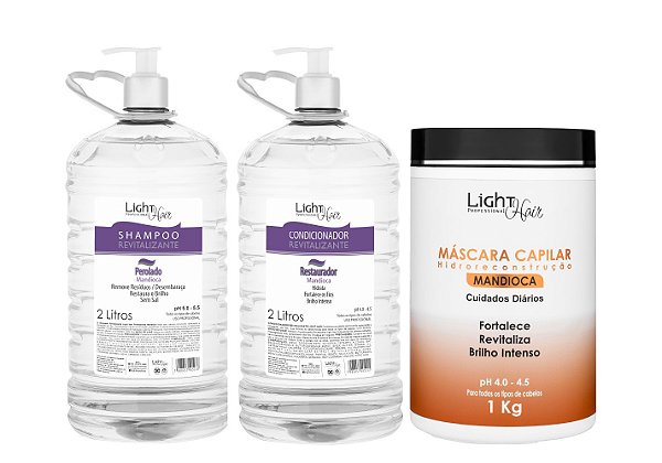 Kit Mandioca - Shampoo e Condicionador 2 Lts + Mascara 1 kg