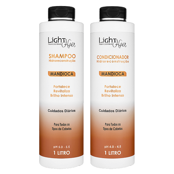 Kit Shampoo E Condicionador Reconstrução Mandioca - 1 Lt Light Hair