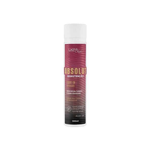 Leave-In Absolut Light Hair 300ml - Protetor Térmico e Reparador de Pontas