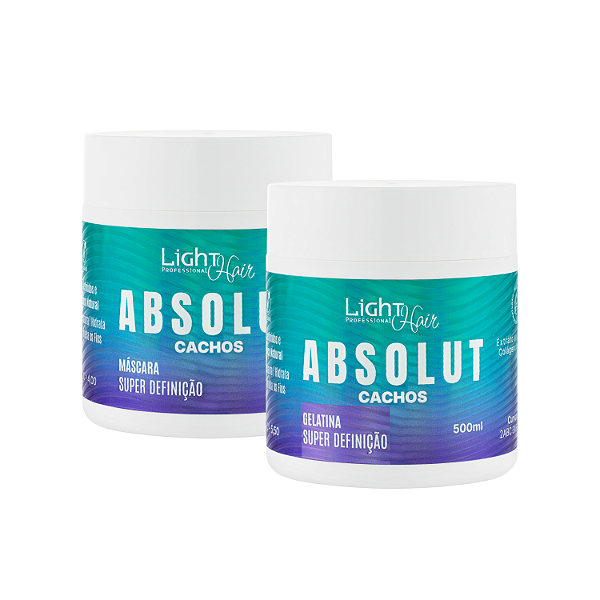 Kit Máscara e Gelatina Absolut Cachos 500ml - Light Hair