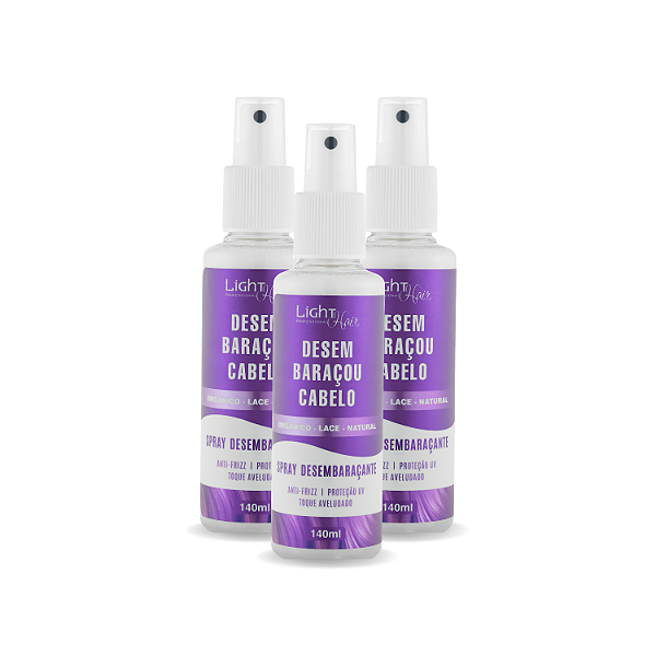 Kit - 3 Desembaraçou Cabelo - Spray Desembaraçante - 140ml Light Hair