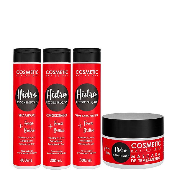 Kit Hidro Reconstrução Profissional – Força, Brilho e Reparação Profunda dos Fios 300 ML - Light Hair +
