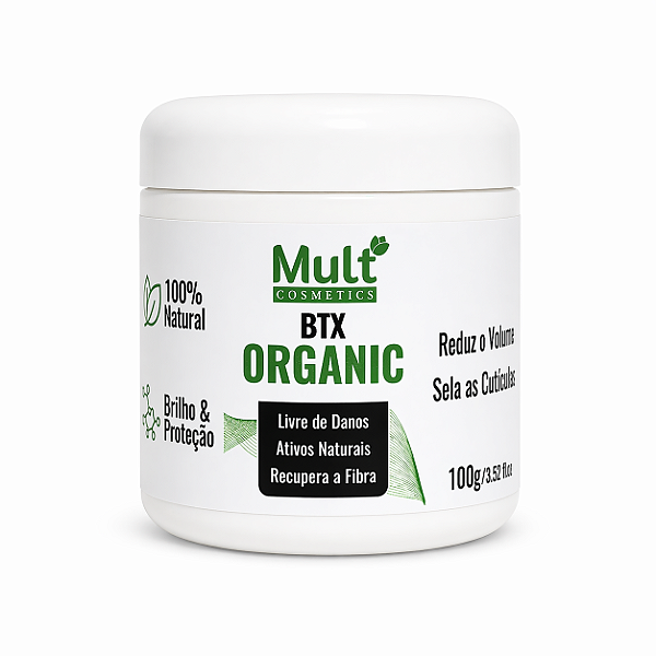 BTX Organic Mult Cosmetics 100g – Redução de Volume, Brilho e Recuperação Capilar