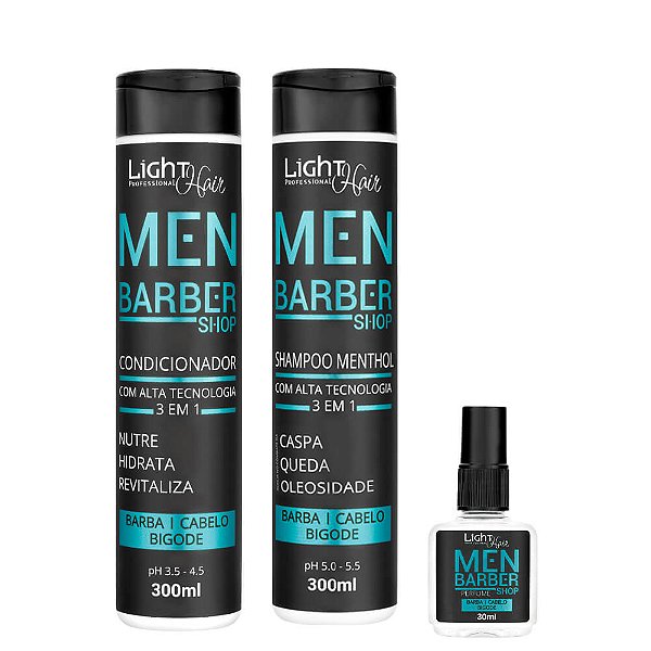 Kit Masculino 3 Em 1 Men Barber Shop Shampoo E Condicionador - Light Hair