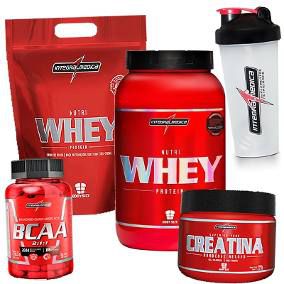 Kit 2x Whey + Bcaa + Creatina - Integralmédica - Chocolate