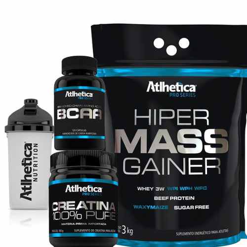 Kit Massa + Bcaa + Creatina + sheikeira