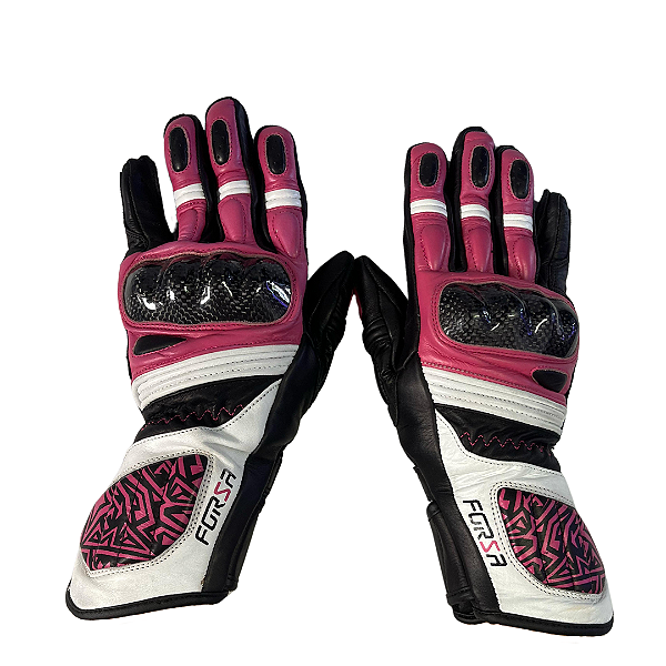 Luva Racing Lady Forza Black Pink White