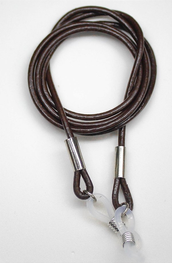 Cordão Couro Liso Marrom Chocolate Fino