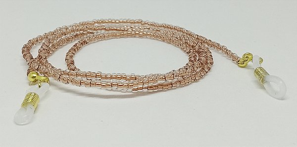 Cordão Miçanga Pequena Cristal Bronze