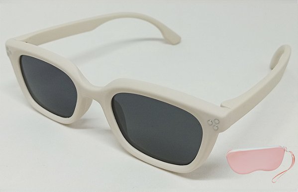 Oculos Solar Infantil 52x20 Bege C/Estojo