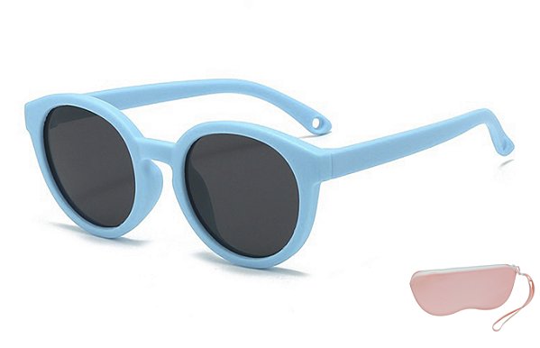 Oculos Solar Infantil 46x16 Azul C/Estojo
