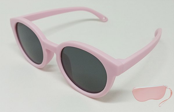 Oculos Solar Infantil 46x16 Rosa C/Estojo