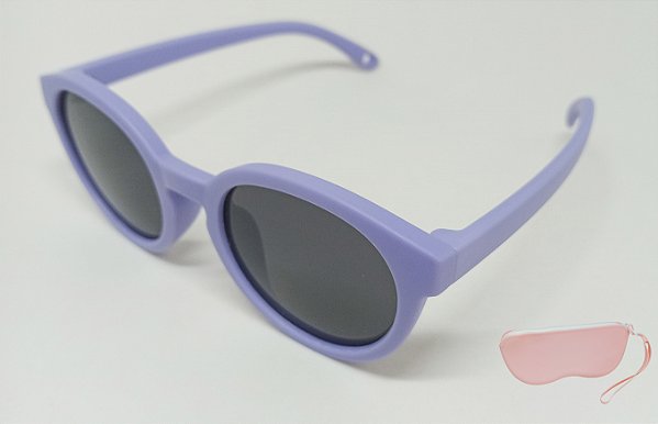 Oculos Solar Infantil 46x16 Lilás C/Estojo