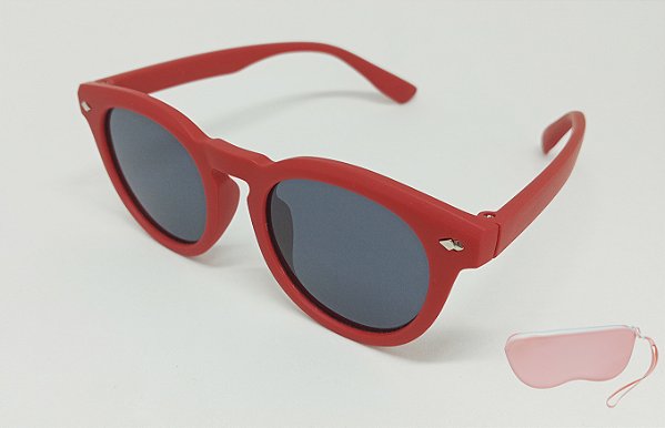 Oculos Solar Infantil 42x18 Vermelho C/Estojo