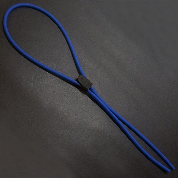 Cordão Silicone Tubo Pequeno Azul Ajustável