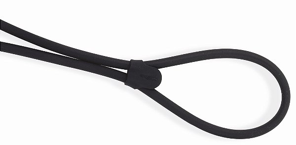 Cordão Silicone Tubo Grande Preto Ajustável